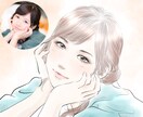 お写真をもとに描いた似顔絵ラフにざっくり色を着けます♪ イメージ1