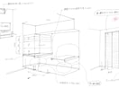 3.手描きのパースに図面情報を載せて制作します 建築や内装の設計図を分かりやすく説明できる資料として。 イメージ3