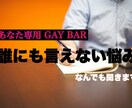 あなたの心の秘密や悩み、少し軽くします 現役ゲイバースタッフがあなた専用の愚痴吐きゲイバーを開店 イメージ1