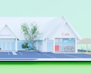 お店の理想を形に！外観の3Dパース作ります ⁠お店の世界観を再現！エントランスや植栽もご提案します。 イメージ1