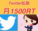 Twitter拡散！合計1500RT迄拡散し続ます 月合計1500拡散！1か月間継続拡散する事でより効果的に！ イメージ1
