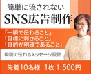 丁寧なヒヤリングでSNS広告を制作します ☆格安で高品質なデザインを提案☆ イメージ1