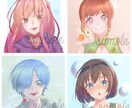 女の子のアイコンイラスト描きます 等身大とミニキャラで絵柄が選べます イメージ5