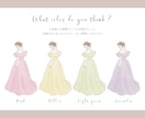 結婚式ドレス色当てクイズの用紙♡を作成します ドレスの色はご自由にお選び頂けます♪ イメージ2