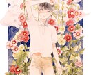 水彩絵で一枚絵を作成します やわらかで綺麗な透明水彩で仕上げます。 イメージ1