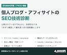 個人ブログ・アフィサイトのSEO技術診断をします 打ち合わせ不要｜優先度つきの改善提案書をお渡しします イメージ1