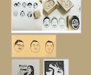 似顔絵の消しゴムハンコを製作いたします 顔写真から似顔絵のハンコを作れます。お名前など文字入れ可能！ イメージ3