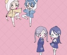 2.5~4頭身デフォルメ描きます ポーズ指定◎洋服描き込み◎のデフォルメイラストです！ イメージ2