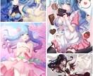 女の子のイラストを描きます 立ち絵、背景付き一枚絵、キャラ三面図、デフォルメなどに対応！ イメージ1