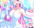 かわいくて色鮮やかなイラスト作成します 美少女キャラ、背景込みの一枚絵、サムネイル、など イメージ2