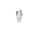 お写真を線画イラストにします アイコンやプレゼントに！ベビー/親子 イメージ1