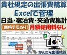 貴社規定の出張費精算をExcelで管理します 貴社書式対応・日当＋宿泊費+交通費を自動計算・集計 イメージ1