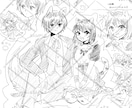 キャンバスに入る限り白黒イラスト詰め込んで描きます 色々なシチュエーション、表情をとにかく詰め込みます！ イメージ1