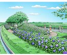 植栽プランを含め手描きパース制作します 季節に合わせたガーデニングや外構又公園プラン。 イメージ4
