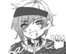 白黒のアイコンを描きます あなた自分のオリキャラと推しをかわいい絵柄で書きます！！ イメージ3