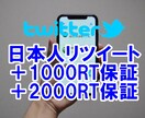Twitter日本人＋1000以上RT宣伝します アクティブな日本人リツイートを国内プロモーション！いいね数も イメージ1