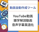 動画作成自動ツール提供(YouTubeなど)します 台本から動画まで自動作成、音声生成、日本語から英語翻訳動画 イメージ1