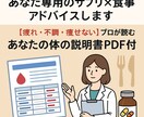 サプリ×食事改善アドバイス【血液検査分析】します 【疲れ・不調・痩せない】プロが読むあなたの体の説明書PDF付 イメージ1