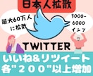１ヶ月ツイッターRT＆いいね各５０日本人拡散します 【日本人限定】１ヶ月１５００拡散！フォロワー総合計60万人へ イメージ2