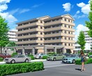 人の記憶に残る外観パースを作成します 何処とも似ていない手描き風添景の外観パースを作成！ イメージ5