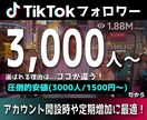 TikTokフォロワー +3,000人増加させます 安全・高品質・最短即日でフォロワー急増！ イメージ1