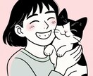 あなたと大切な“うちのコ”との似顔絵作成します あたたかい【日常の一コマ】を心をこめて描きます イメージ1