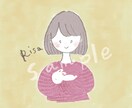 手描き風ふんわりやさしい似顔絵アイコン描きます かわいいペットや動物と一緒の似顔絵アイコン イメージ3