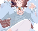 かわいい女の子のイラスト描きます 基本膝から上、シンプルなリボン背景でお届けします！ イメージ4