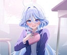 グッズやVtuber活動にも！イラスト描きます 背景付きの可愛い女の子を描きます！歌ってみたなどにも！ イメージ3