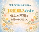 あなたの悩みに1時間即レスチャットで寄り添います 電話が苦手でも大丈夫！1時間回数制限なし！長文・雑談OK イメージ1