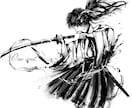 墨絵 - 躍動感ある水墨画の和風イラスト描きます かっこいいモノクロの人物水墨画はお任せください。 イメージ2