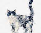 猫・ペットの布コラージュ作品を制作します 写真から布と手縫いでペットアート制作 イメージ5