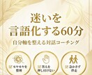 迷いを言語化する｜自分軸を整える対話コーチングます 自己理解を深め話すだけで、頭と心が整理されていく60分 イメージ1