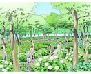 植栽プランを含め手描きパース制作します 季節に合わせたガーデニングや外構又公園プラン。 イメージ1