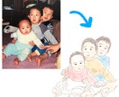 写真を元にイラストを描きます 人物写真をナチュラルかわいいイラストにします♪ イメージ4