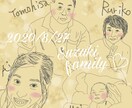 写真をなぞって似顔絵&メッセージ画像作成します お気に入りの1コマを暖かい絵に！文字入れ自由！ イメージ6