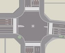 交差点、道路をイラストにします 資料や図に必要な、道路や交差点の俯瞰イラストを作成します。 イメージ1