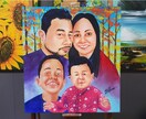 キャンバスにリアルな肖像画を描きます アクリル絵の具で描いています　個人の絵、カップル、家族 イメージ9