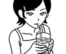 ポップでシンプルな女の子のイラスト描きます ポップでカワイイ女の子のイラスト描きます。 イメージ1