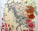 花や動物をペン画で描きます お部屋を華やかにする絵を描きます。 イメージ5