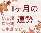 1ヶ月の運勢ご祈祷付オーダーメイドで楽しく占います 総合運のほか、恋愛運、仕事運、金運、健康運など知りたいこと イメージ1