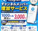 Telegramのメンバー1000人増やします 嬉しいこのお値段。すぐ対応すぐ納品 イメージ1