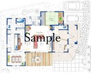 戸建て 暖かい手書き間取り図作成します プレゼンや不動産広告、今まで住んだおうちの記念などに！ イメージ2