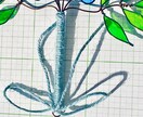 ブルーのワイヤーレジンフラワーをお作りします ステンドグラスのような透明感のある色鮮やかなフラワー イメージ6