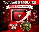 YouTube登録者+100人増やしますます 累計5000件実績・30日保証付き・凍結ゼロ イメージ1