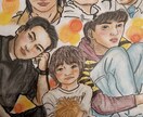特徴を誇張しない優しい似顔絵作成します ペット、家族、カップル、お祝い、インテリアにいかがですか？ イメージ3