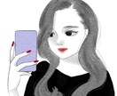 鏡越しの自撮りイラストを描きます お好きな髪型、お洋服を一から描きあげます！ イメージ1