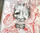 タトゥーデザイン・ブラックアート 描きます 【和✕闇】タトゥーアーティストによるオリジナルアート イメージ7