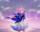 キラキラかわいい女の子や空10,000円〜描きます 歌ってみたイラストや、キラキラ涙！海！空！描きます！ イメージ2