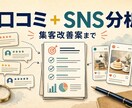 口コミとSNSから店舗集客の改善案を作成します お客様の声と競合発信を一度に整理し、優先施策を明確にします イメージ1